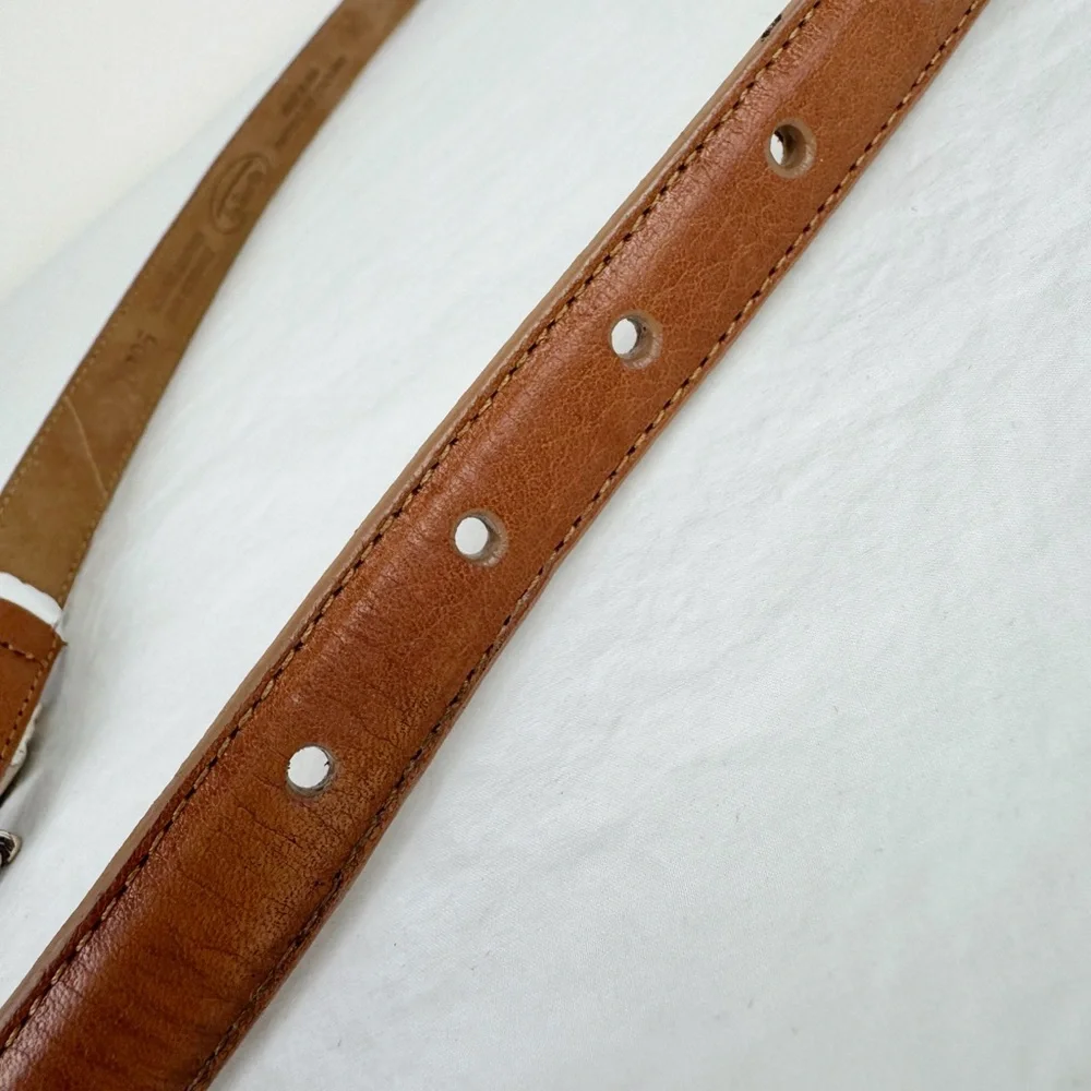 Talbots Vintage Bamboo Buckle Brown Belt